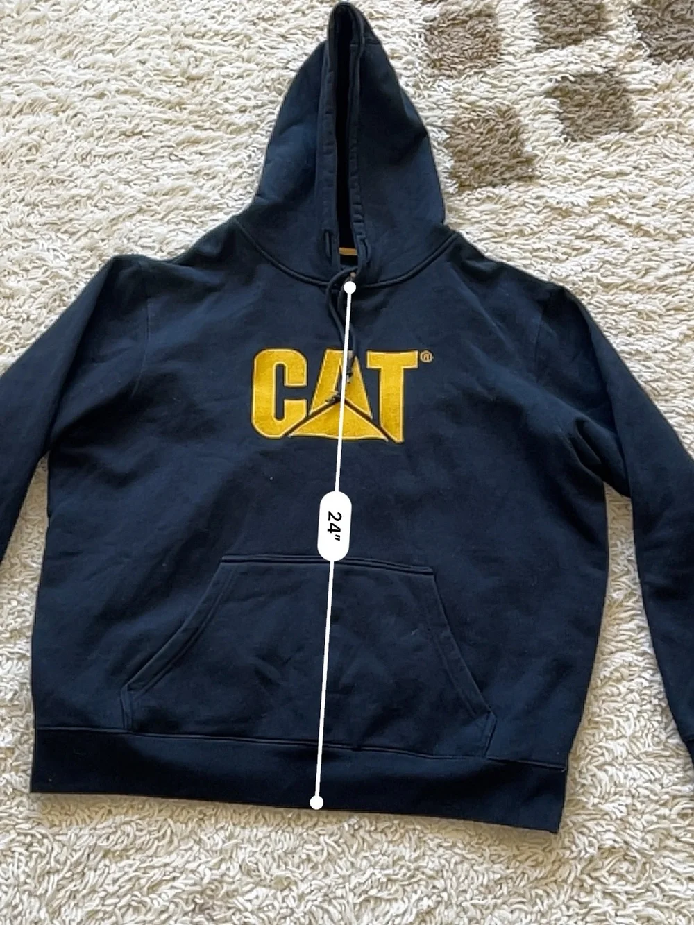 Black Caterpillar CAT Logo Hoodie Size XXL